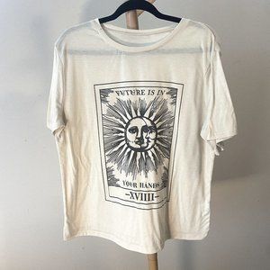Cream Tarot Sun Card Short Sleeve Shirt